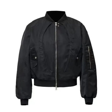 BONSIR  -  American High Street Fashion Short Deconstructed Y2k Jacket Spring Autumn Trend Design Niche Hip-Hop Pilot Motorcycle Jacket Men